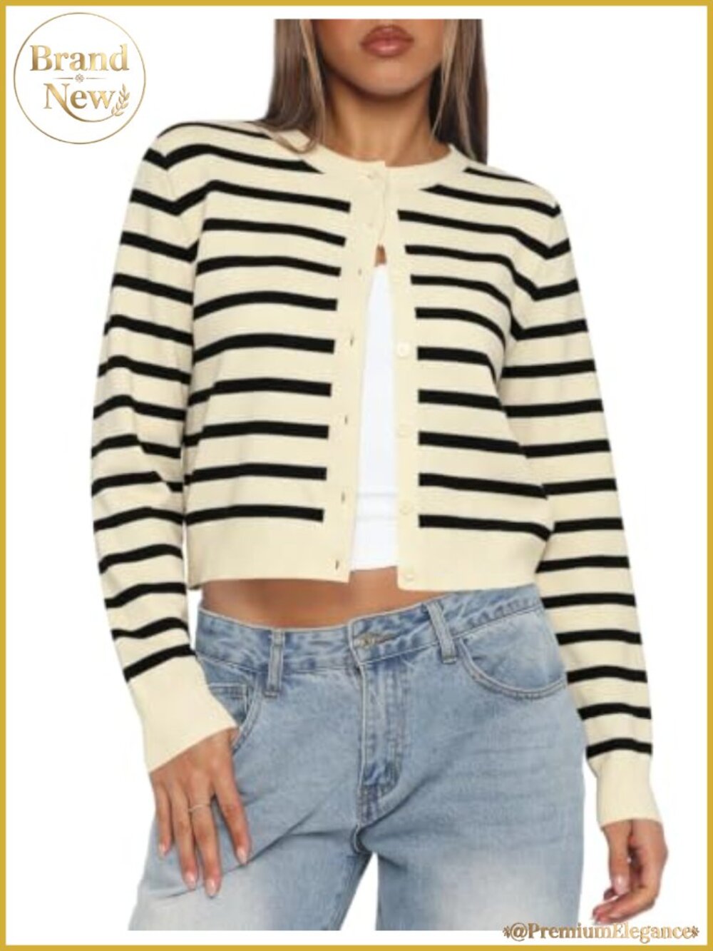 Cropped Cardigan Sweaters for Women Lightweight Knit Button Up Y2K